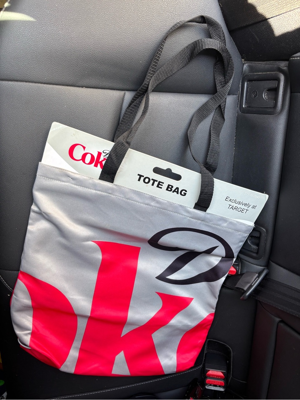 Diet Coke Tote Bag (coca cola) silver grey, black and red Womens Target Special